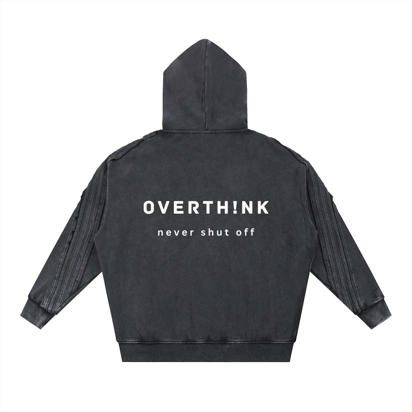 OVERTHINK Tape Raw Edge Zip Hoodie
