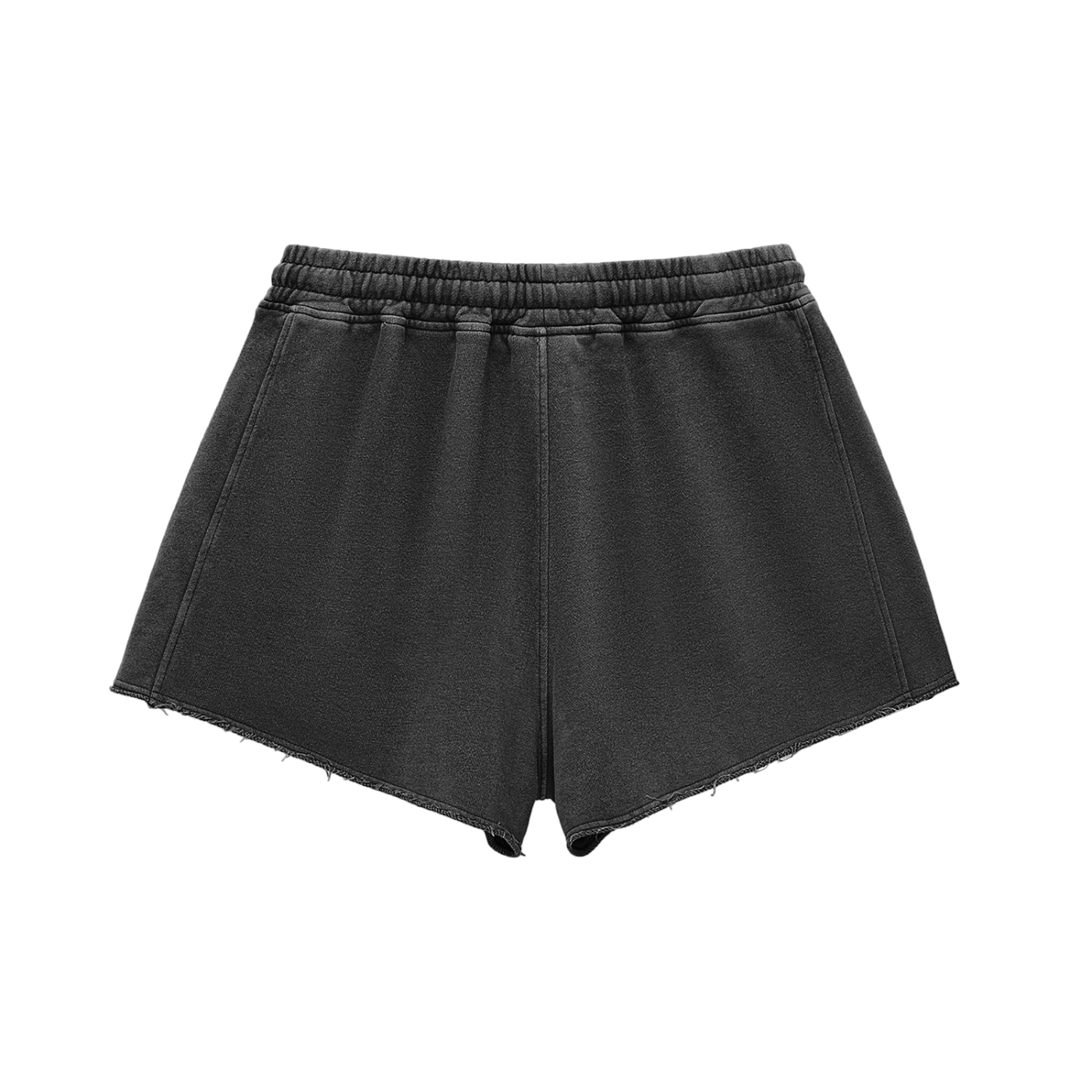 OVERTHINK Washed Raw Edge Drawstring Shorts