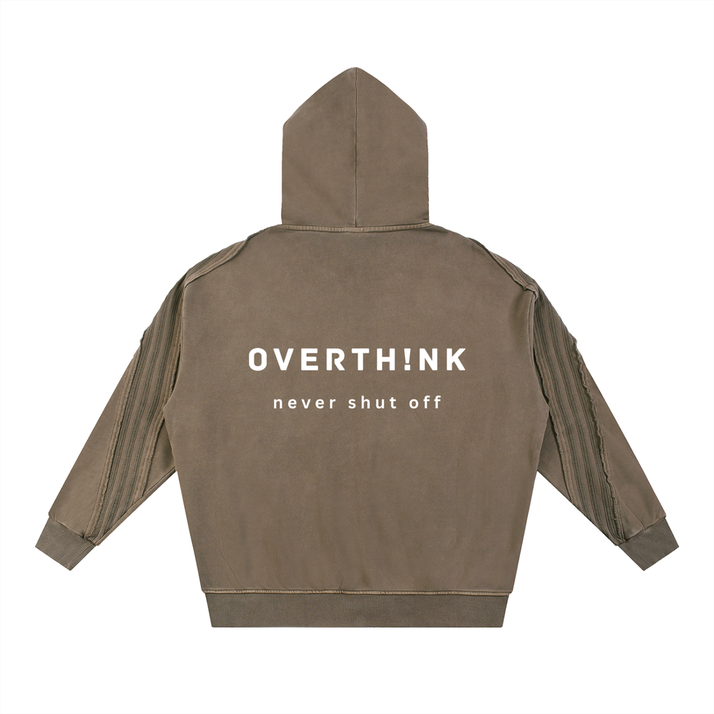 OVERTHINK Tape Raw Edge Zip Hoodie
