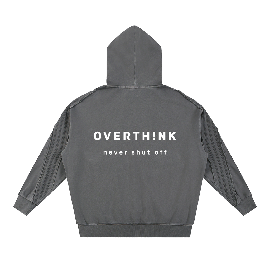 OVERTHINK Tape Raw Edge Zip Hoodie