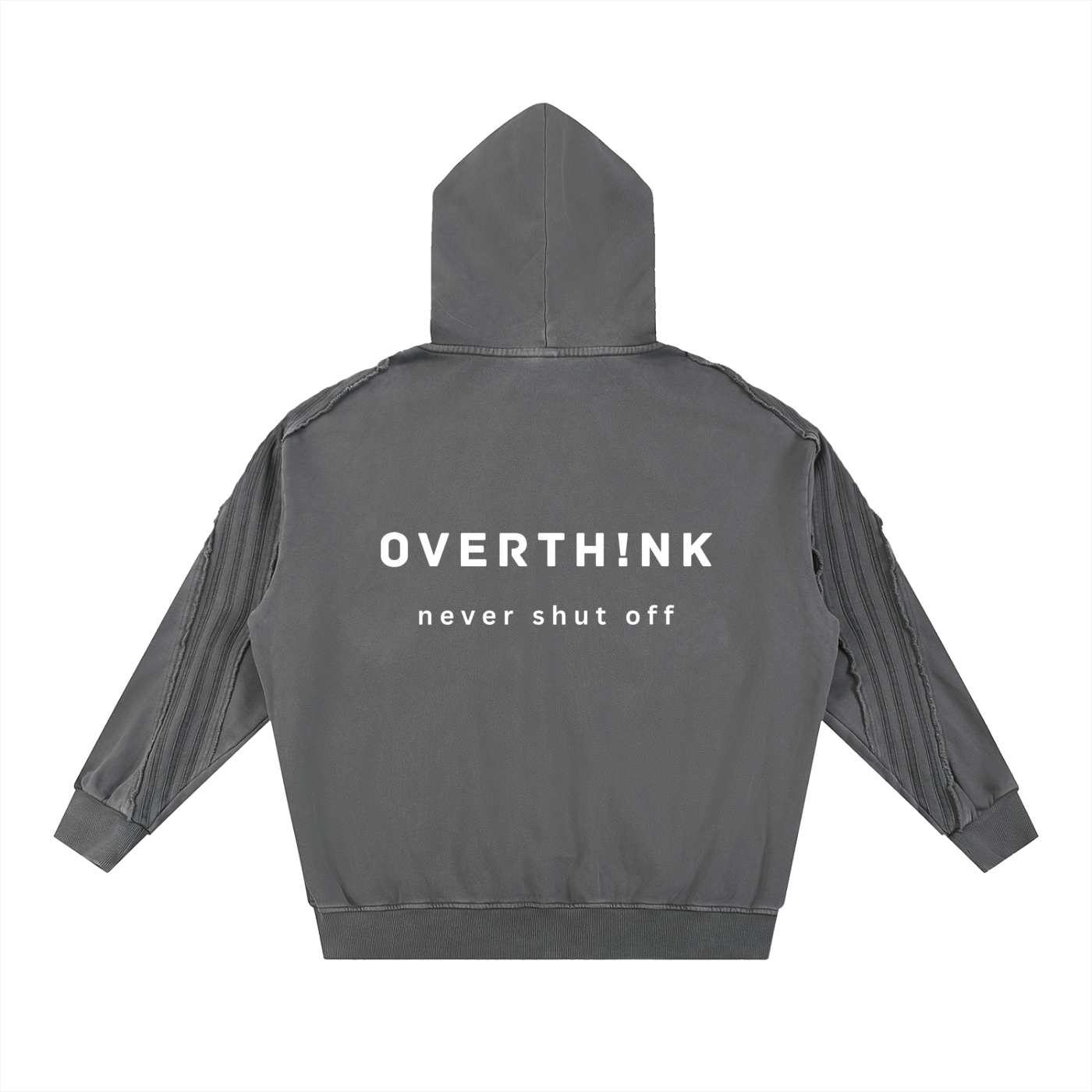 OVERTHINK Tape Raw Edge Zip Hoodie