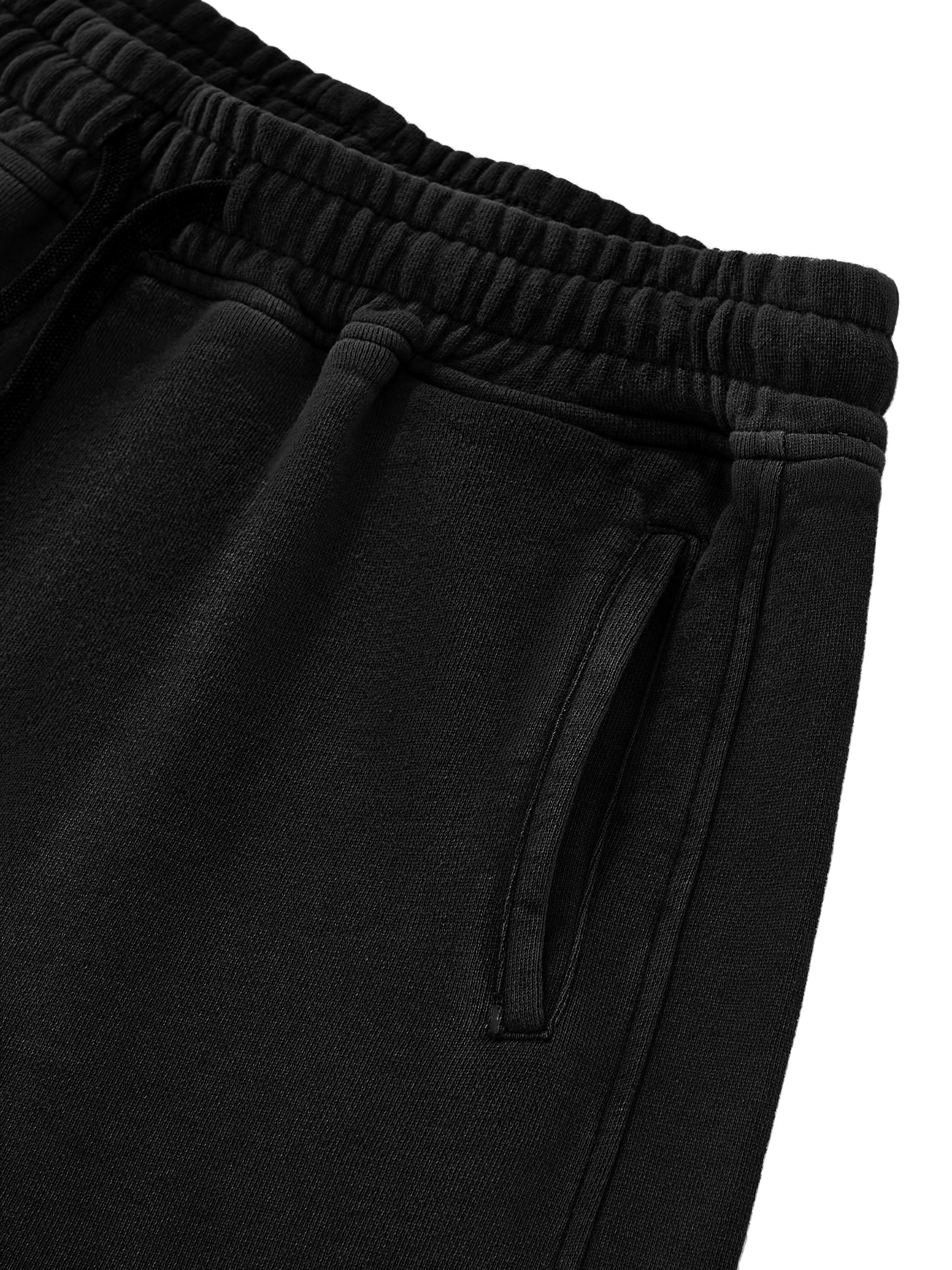 OVERTHINK Washed Raw Edge Drawstring Shorts