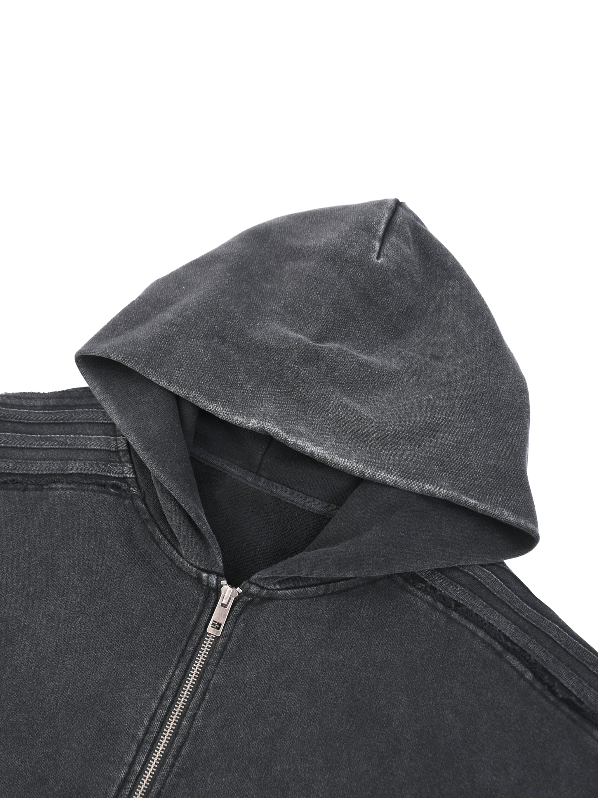 OVERTHINK Tape Raw Edge Zip Hoodie