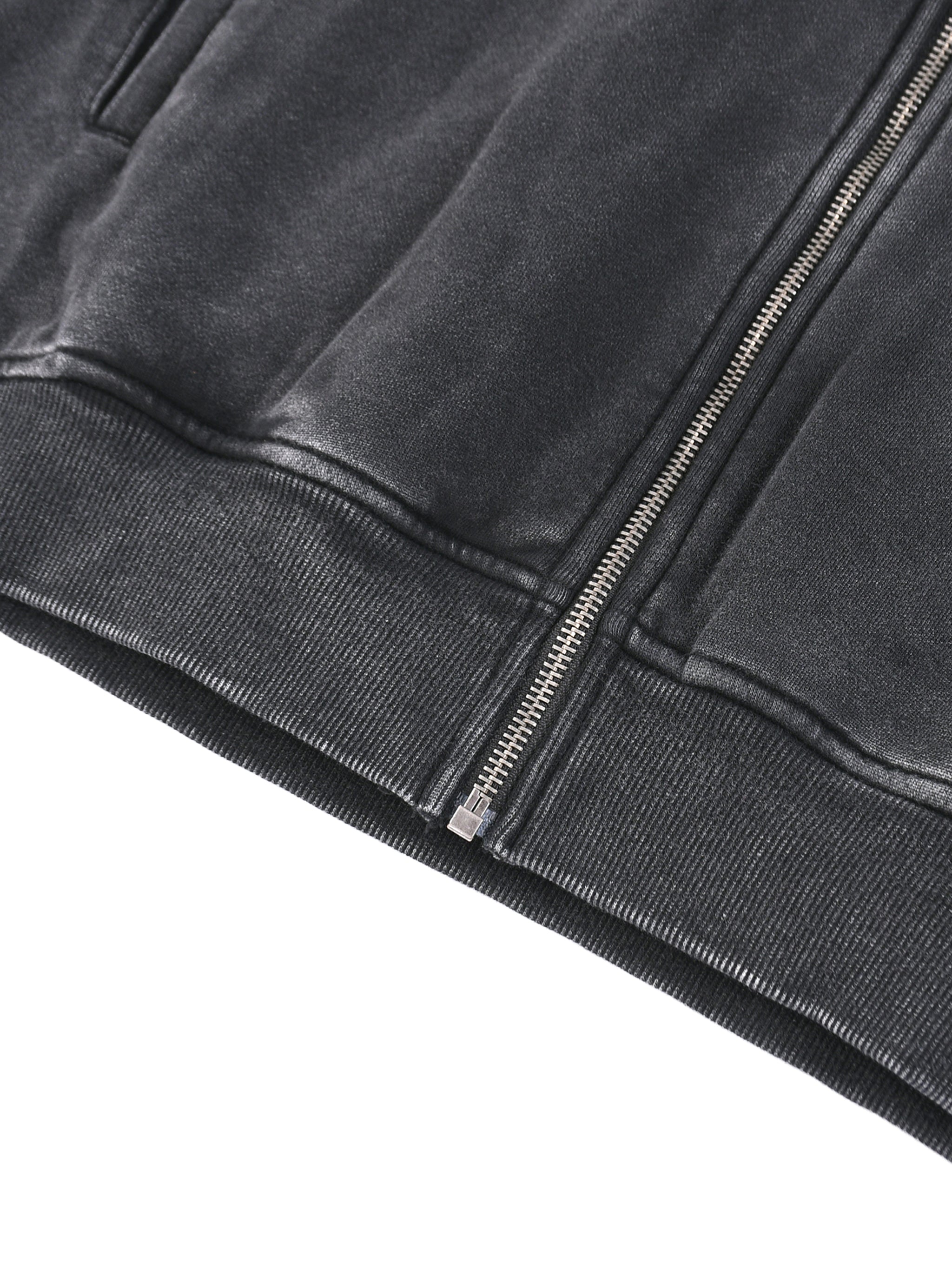 OVERTHINK Tape Raw Edge Zip Hoodie